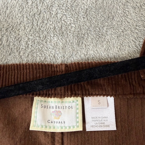 Susan Bristol Corduroy Jumper Maxi Dress Chocolate Brown Size S 100% Cotton - Picture 11 of 13